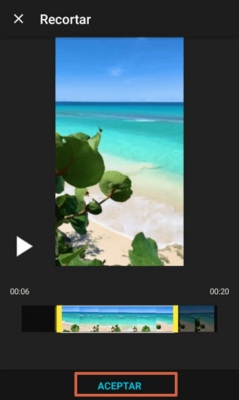 Cortar videos con Video Editor paso 4