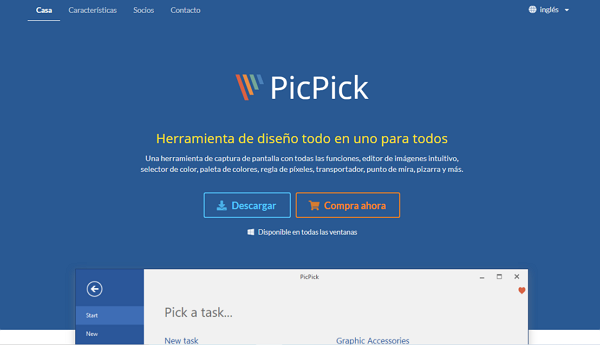 PicPick como herramienta externa para hacer capturas de pantalla en Windows 10