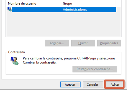 Quitar contraseña de Windows configurando cuentas de usuario paso 4