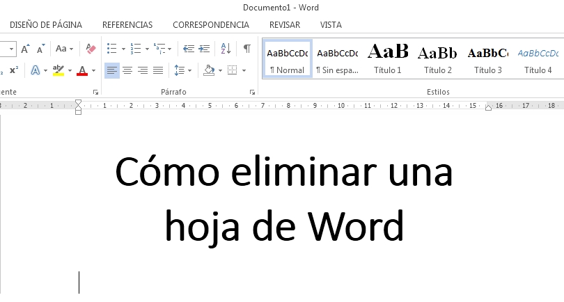 como eliminar una hoja en word