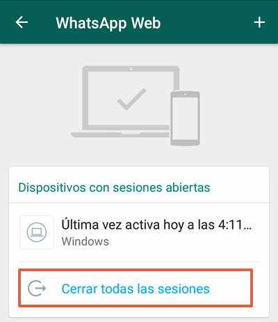 Cómo cerrar todas las sesiones de WhatsApp Web