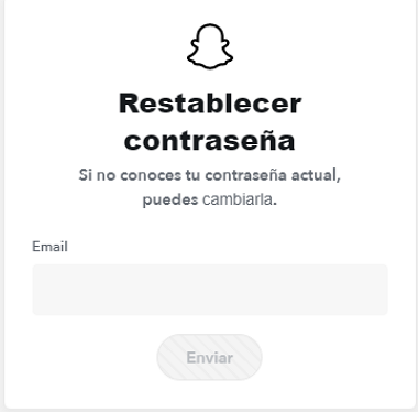 Cómo recuperar cuenta de Snapchat desde la web usando email paso 1