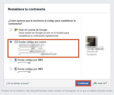 How to recover a Facebook account with email step 3