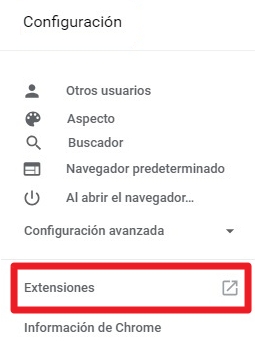 Extensiones o plugins de Google Chrome