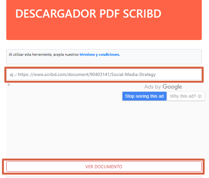 Cómo descargar libros y documentos de Scribd gratis utilizando Scribd PDF Downloader paso 1