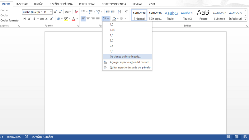 Cómo poner o cambiar el interlineado en Microsoft Word