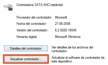 Cómo solucionar Disco duro al 100% en Windows 10 actualizando drivers SATA paso 6.1