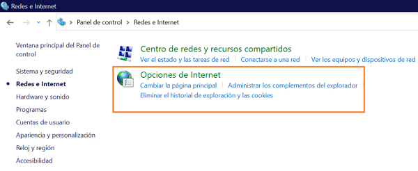 Opciones de Internet Windows 11
