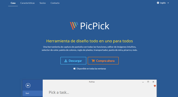 PicPick como programa alternativo para imprimir pantalla en Windows 10