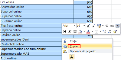 Convertir Excel a Word desde el programa paso 2