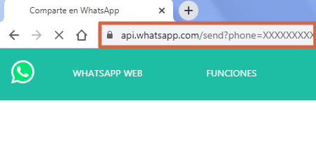 Enviar mensajes en WhatsApp sin registrar el contacto paso 1