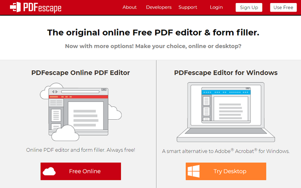 PDFEscape como un programa descargable para modificar un PDF