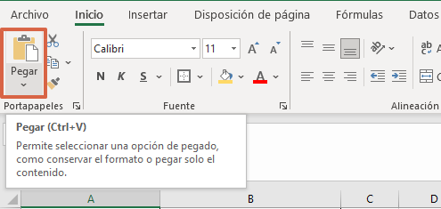 Cómo cambiar filas por columnas en Excel paso 2