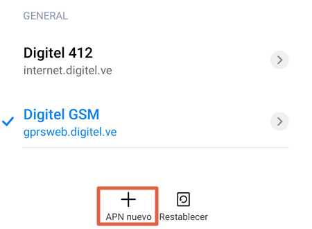 Cómo configurar APN Digitel en Android paso 5
