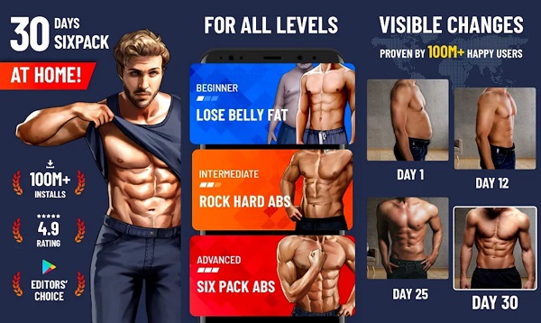 Aplicaciones para hacer ejercicio. Six Pack in 30 Days - Abs Workout