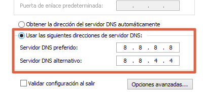Cambiar el DNS automático paso 5