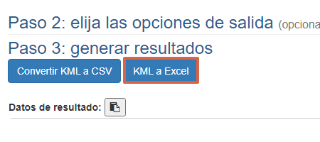Abrir archivos KML (.kml) al convertir a XSLX. Paso 4