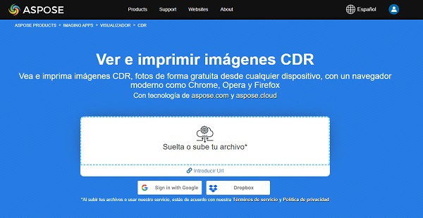 Aspose para ver archivos CDR de forma online