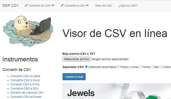 Cómo abrir archivos CSV (.csv) desde Internet usando CSV Viewer