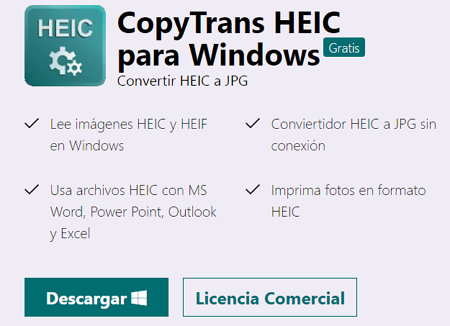 Cómo abrir archivos HEIC (imágenes .heic) en Windows anterior a Windows 10 usando la app CopyTrans HEIC for Windows paso 1