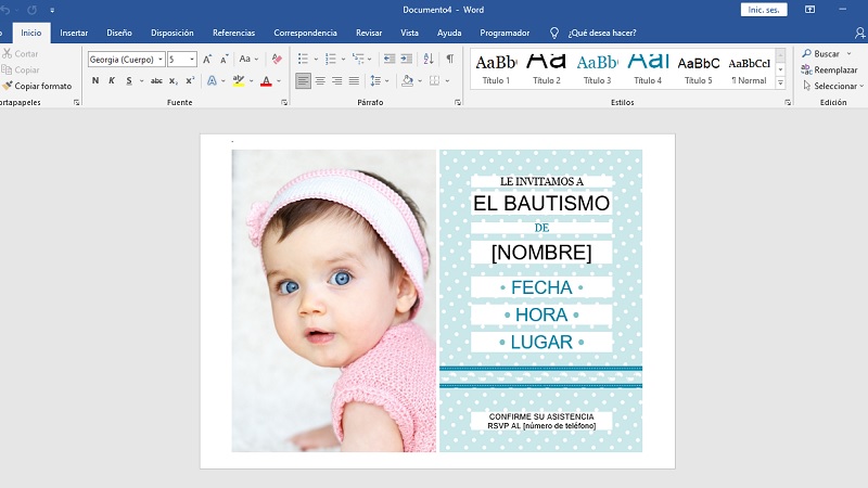 Cómo hacer una tarjeta de invitación con imágen de fondo en Word para imprimir