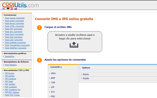 CoolUtils para convertir archivos IMG a otros formatos