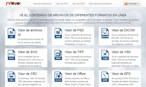 Ver archivos .cdr online con Fviewer